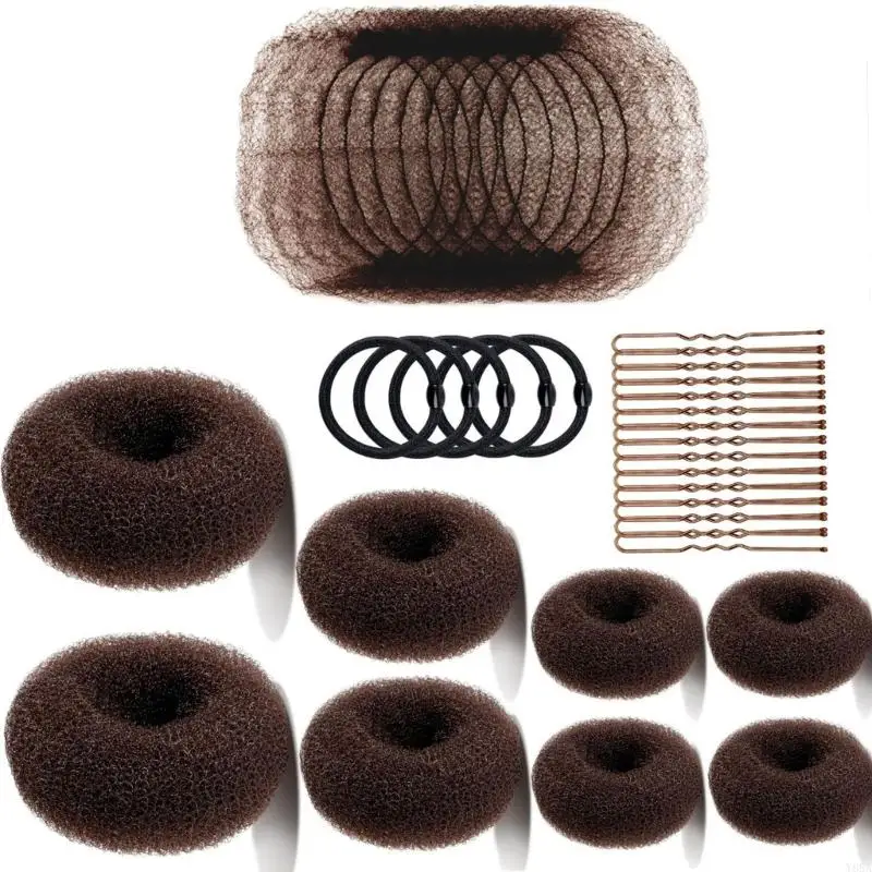 Y88A Nonslip Nylon Hair Modeling Accessory Untuk Rambut Lurus Keriting Keriting Lurus Roti Berantakan Updos Styling Travel