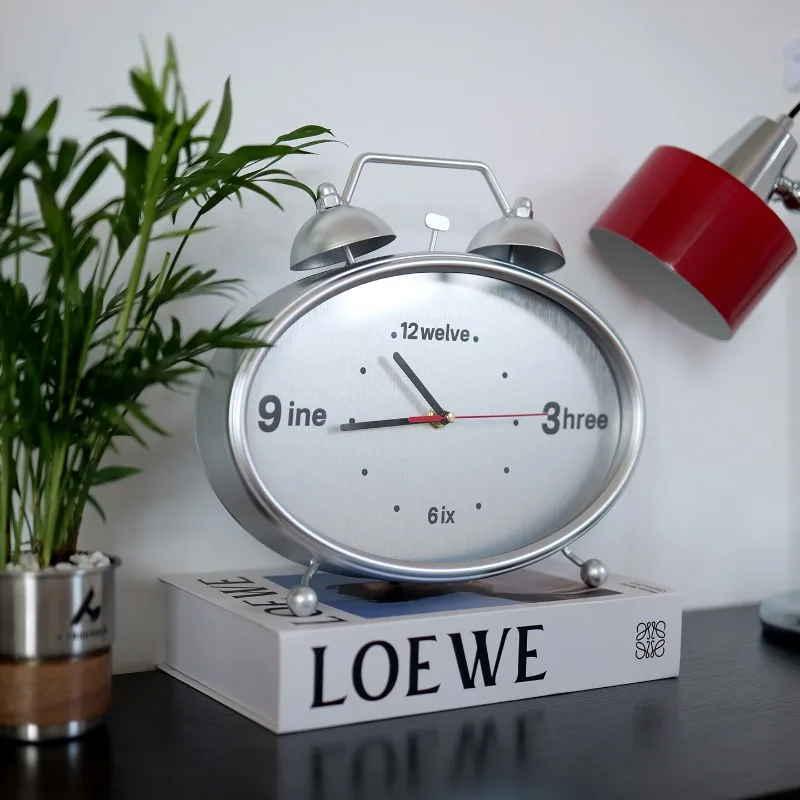 Creative Alarm Clock Modeling Table Clock Industrial Style Minimalist Desktop Decoration Ornament Clock