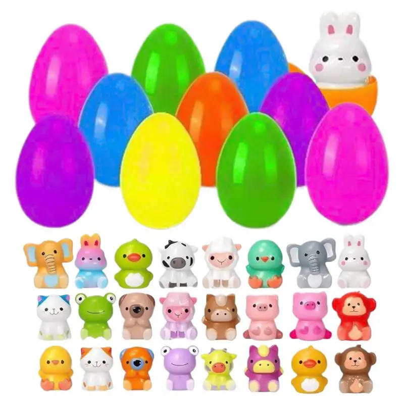 Prefilled Easter Eggs With Toys Slow Rebound Fidget Toys 24 Pieces Easter Egg Stuffers Bright Soft Prefilled Squishy Small