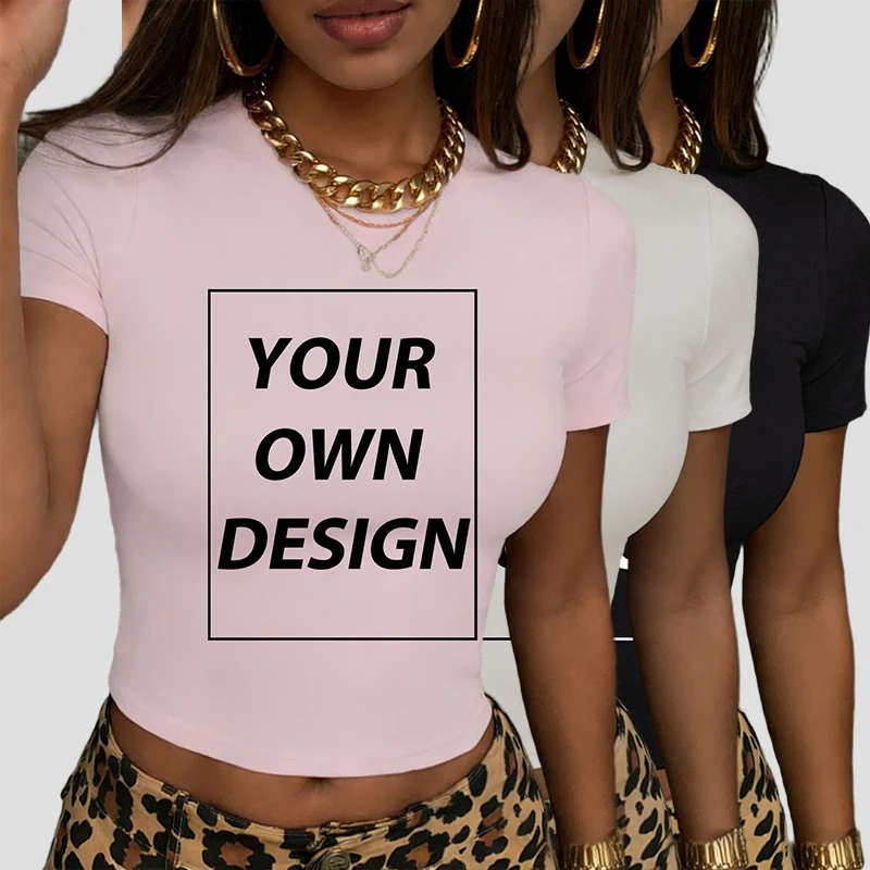 Sommer Damen Personalisiertes Grafik-Design Slim Korean Tees Y2K Sexy Stretch Kurzarm Streetwear Atmungsaktives Bauchfreies Top