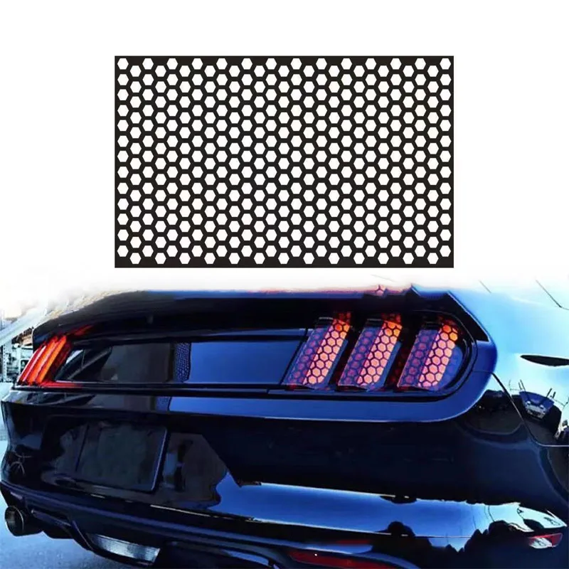 Car Honeycomb Stickers Car Stylish Tail Lights DIY Hollow Protector Decals Auto Rear Lamp Decoration Wrap Film Sticker 48*30cm