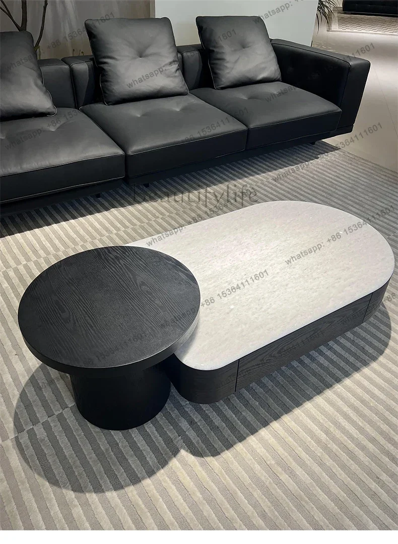 YJ Microcrystalline stone coffee table size combination Italian minimalist crystal stone high-end living room coffee table