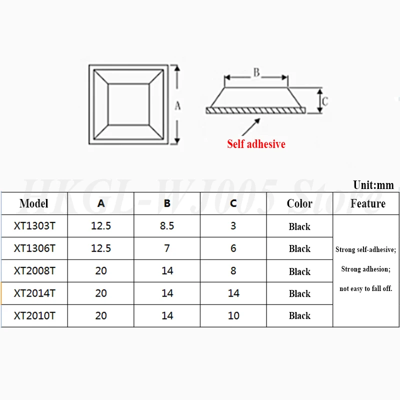 Self Adhesive Rubber Feet Furniture Leg Feet Protector Pad Round/Square Shock Absorber Feet Pad Leg Pad For Furniture/Equipment image 2