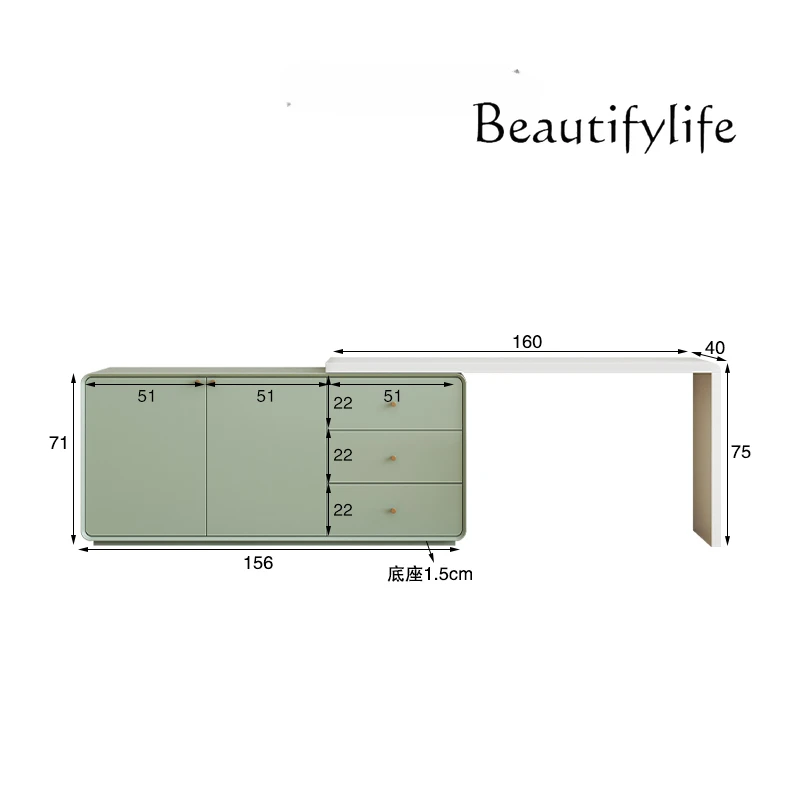 

Desk Modern Minimalist Nordic Cream Style Light Makeup Table Solid Wood Bed Front Cabinet Retractable Desk