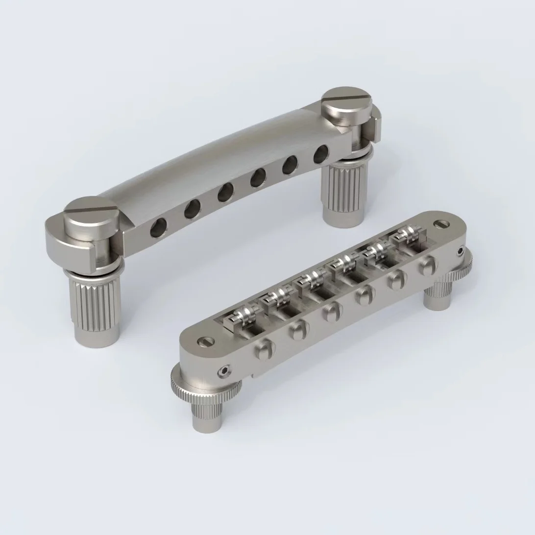 Guyker Titanium Alloy Guitar Stop Bar Tailpiece with Anchors+Tune-O-Matic Roller Saddle Guitar Bridge for LP SG Guitars