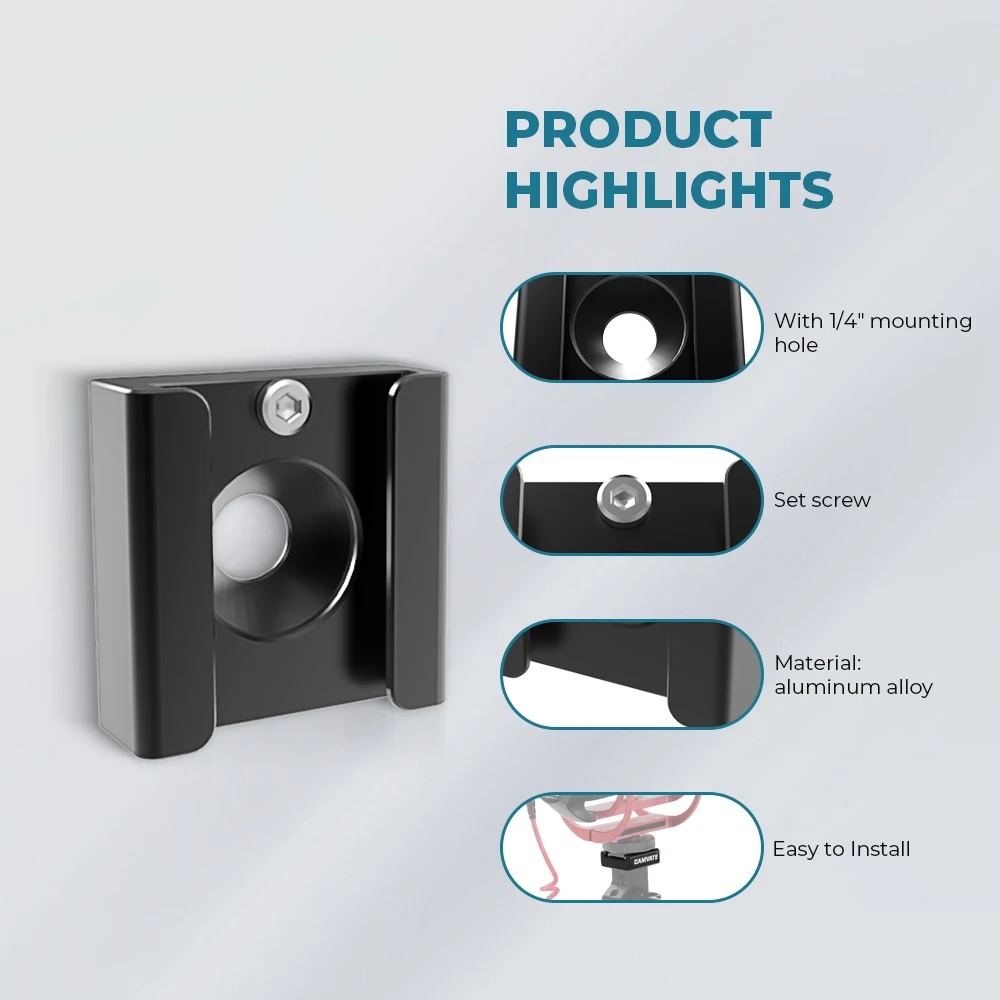 CAMVATE  2pcs 1/4" Cold Shoe Mount Adapter For  for Blackmagic DSLR Rig Pocket Cinema Camera Cage Video Light Microphone Handle