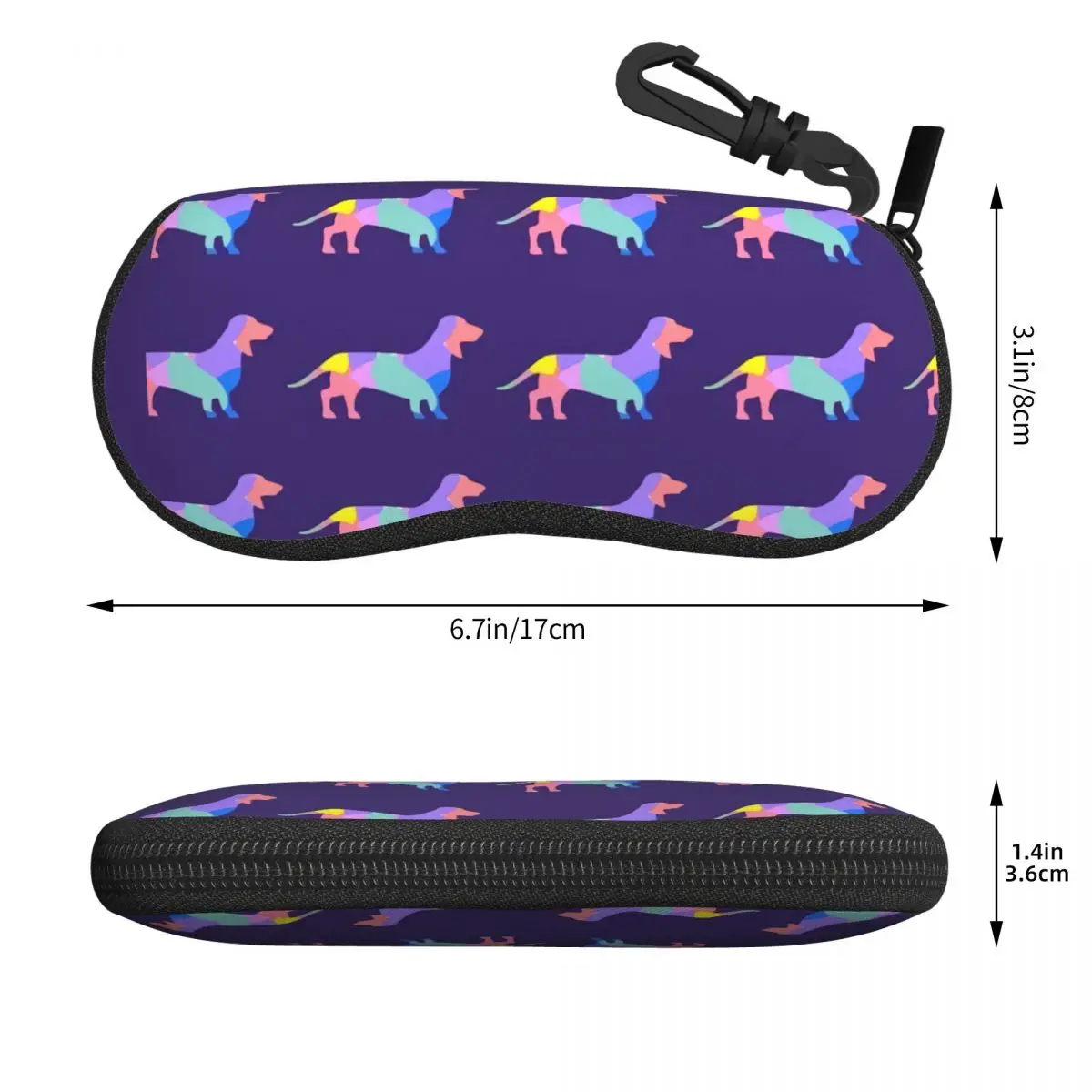 Custom Dachshund Dog Lovers Eyeglass Glasses Case Women Men Soft Badger Sausage Puppy Sunglasses Protective Bag