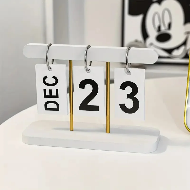 Light Luxury Flip Calendar Desk Calendar Decoration Home Living Room Entrance Hall Office Desk Wine Cabinet Decoration