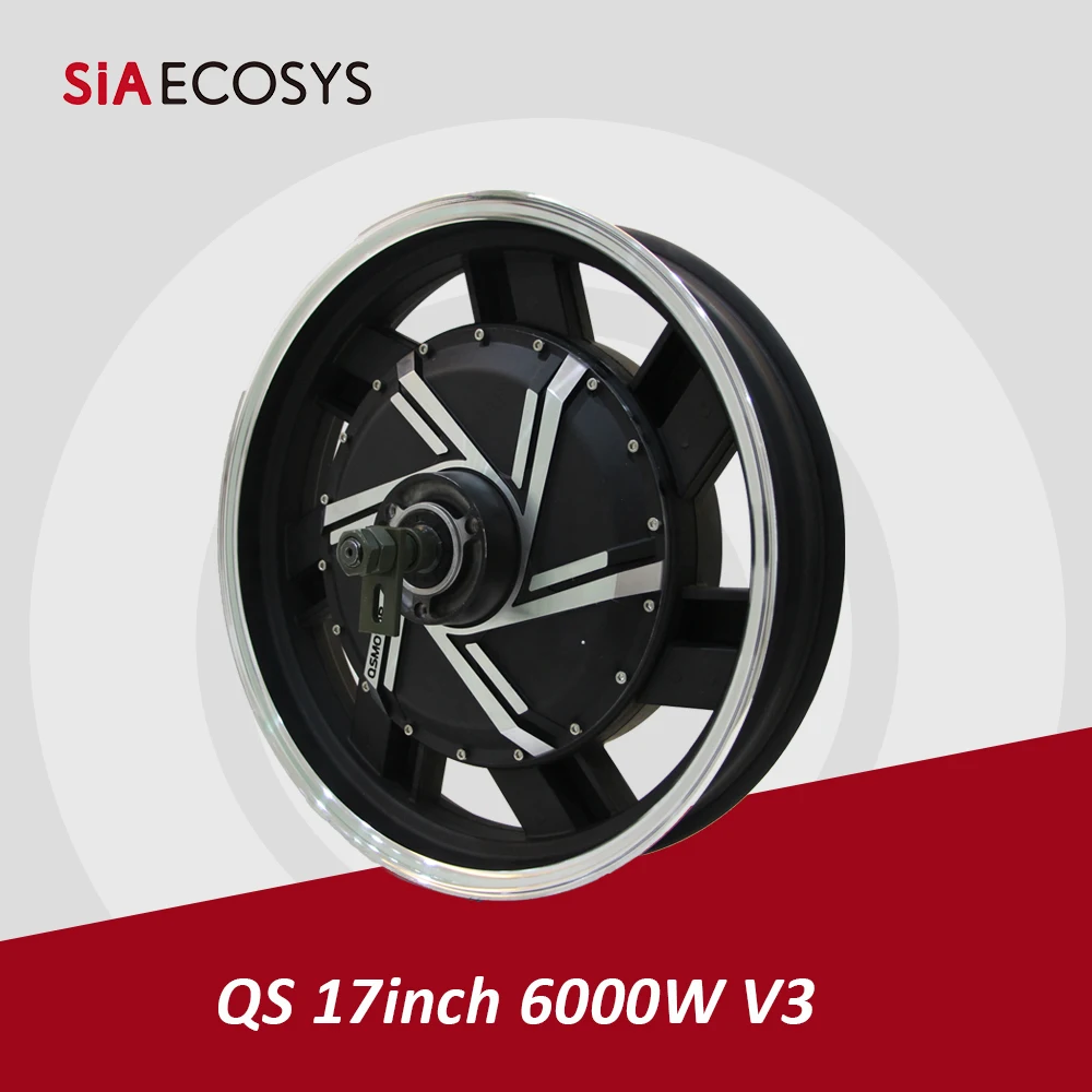 

QSMOTOR 17inch 273 6000W 45H V3 72V 110KPH Wheel Rim Fast Speed Brushless Electric Hub Motor For Electric Motorcycle