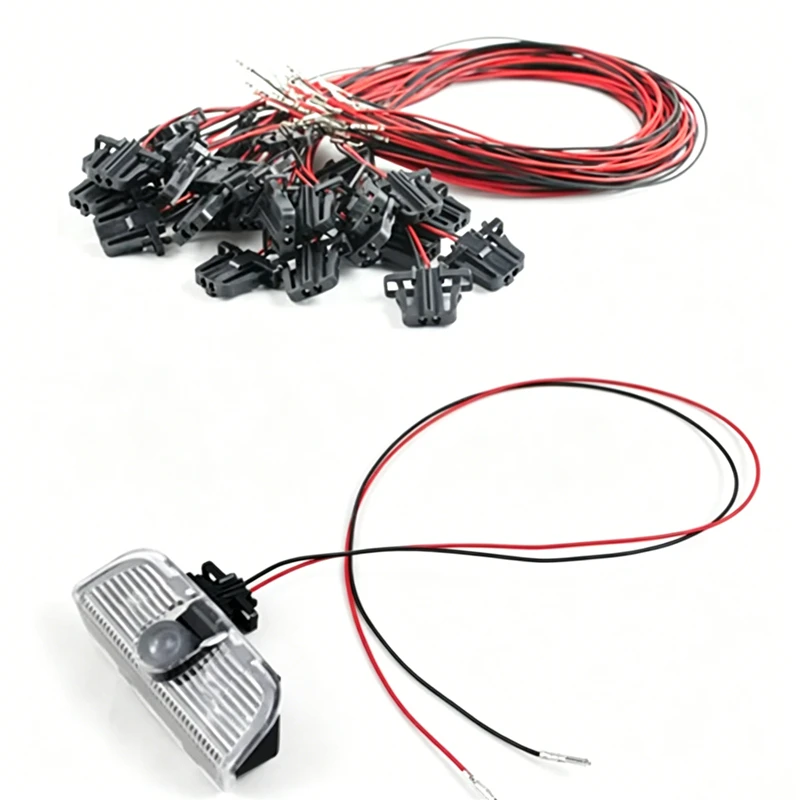 FSYLX LED Door Warning Car Logo Lights Cable Wire Wiring Harness for VW Golf 5 6 7 Jetta MK5 CC Tiguan Scirocco Passat for Skoda