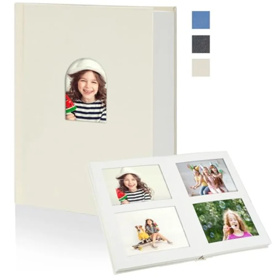 

Premium Small Photo Album 4x6 for 60 Pictures Linen Cover Photo Book with Writing Space Ideal for Wedding Albums Baby Books and