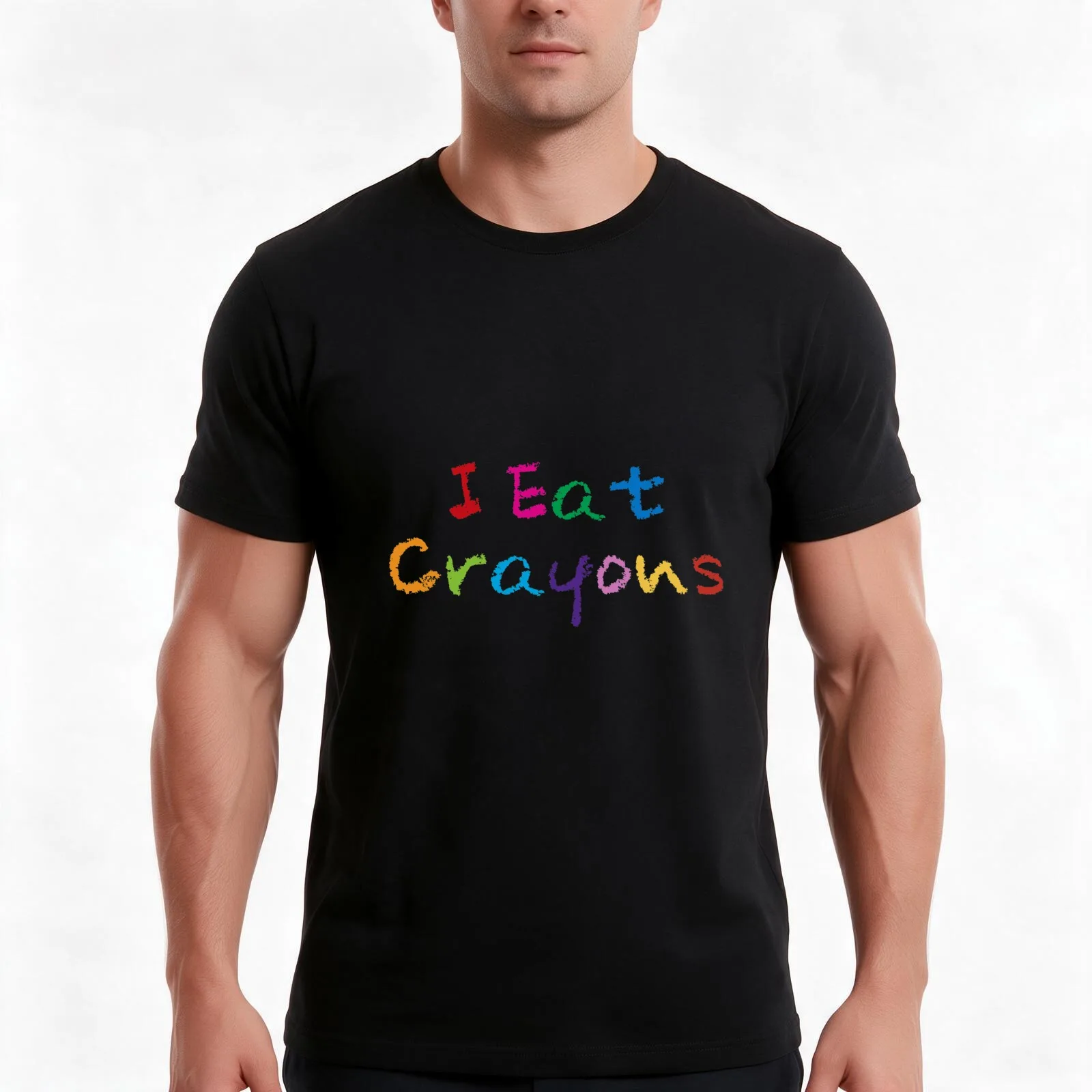 I Eat Crayons T-Shirt Summer Casual Cotton Tee Oversized Streetwear Tops Vintage Graphic Print Loose Fit Short Sleeve