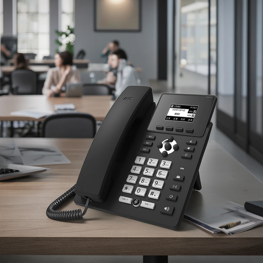 

2025 hot sale Entry 2 SIP Lines VOIP Desktop Telephone Low Cost HD Audio with EHS and POE Business Office Hotel sip ip phone