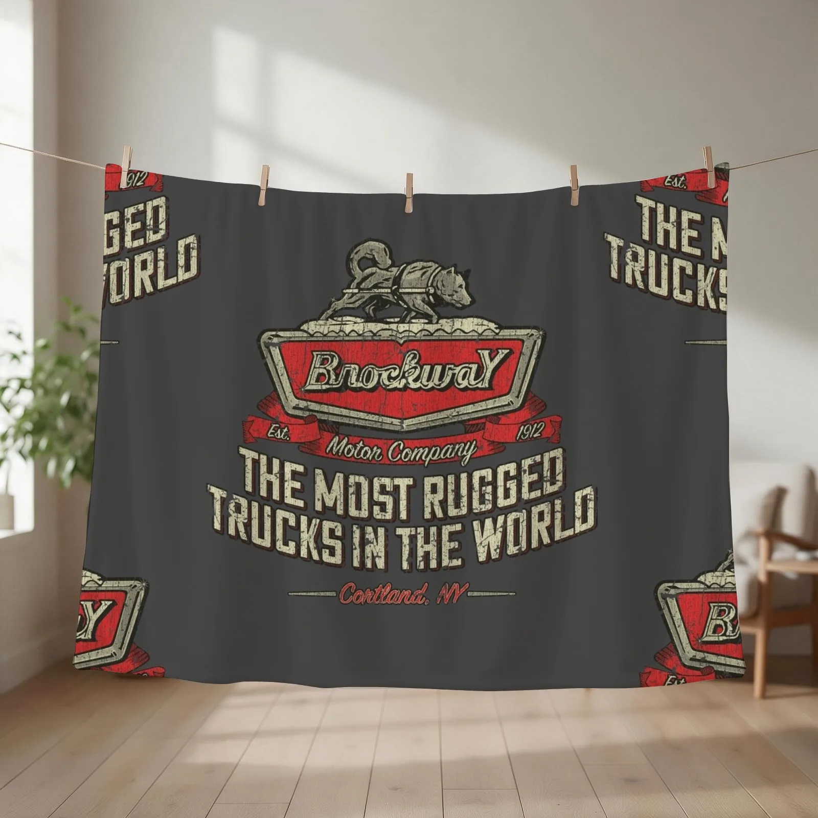 Brockway Motor Company 1912 Throw Blanket couch cozy soft plush fuzzy picnic outdoor blanket
