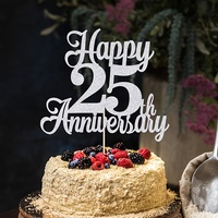 1pc Happy 25th Anniversary Cake Topper,Wedding Party Decor，25th/twenty-five marriage/Company Anniversary