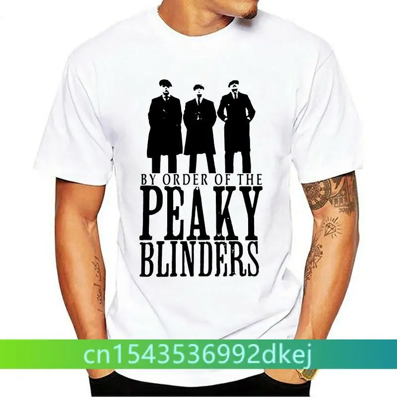 

2019 Unique Design Peaky Blinder Young man blouse T-shirt Custom 100% Soft Cotton Short Sleeve White Slim men T-Shirt