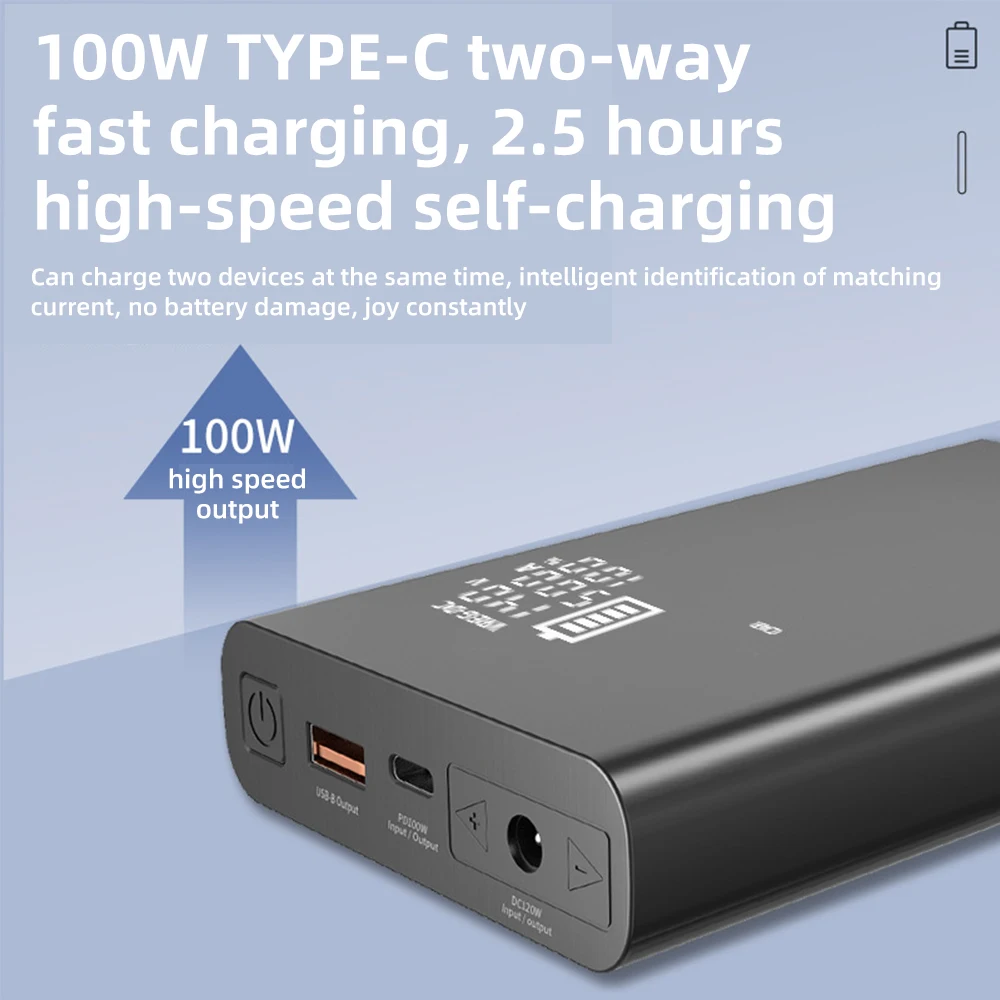 Imagem -03 - Dois Sentidos pd 100w Dc120w Ajustável Preciso 0.1v Carregamento o Roteador Wi-fi Uav Telefone Portátil Mini 20000mah Carga Rápida Power Bank em