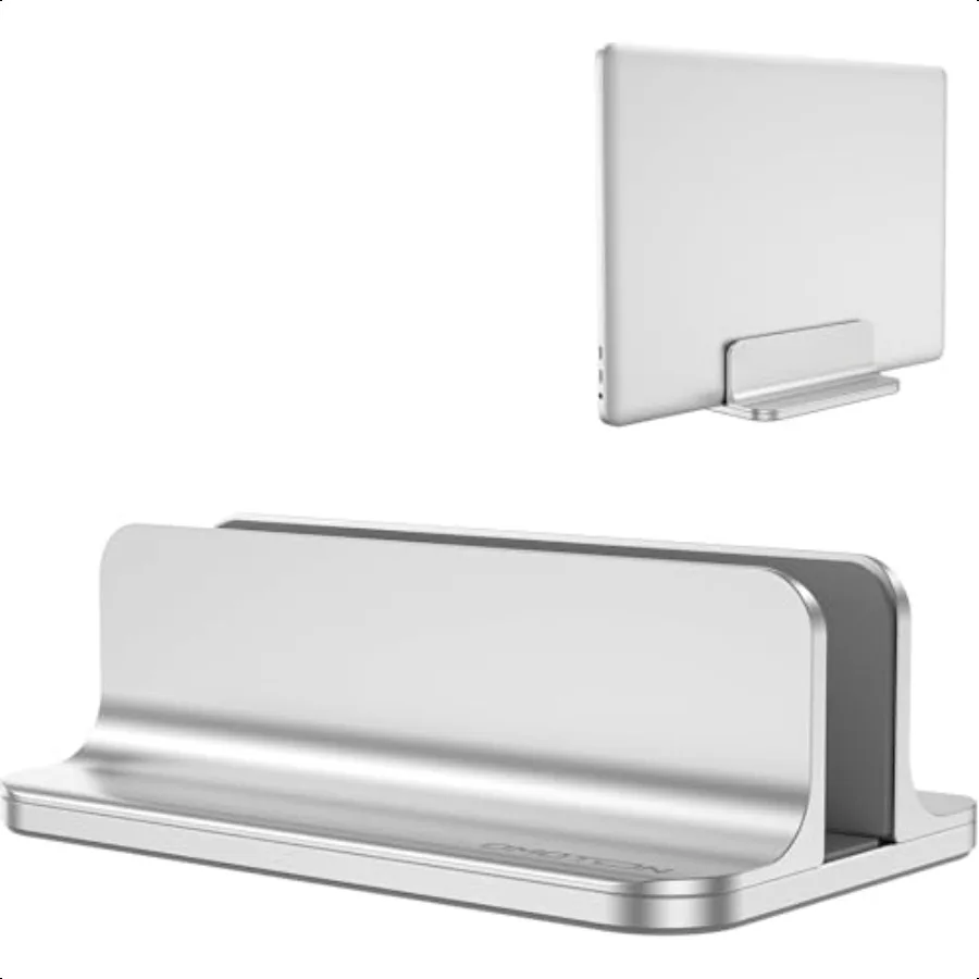 

OMOTON Vertical Laptop Stand Holder Desktop Aluminum Stand for Book with Adjustable Dock Size Fits All Book Surface Chromebook