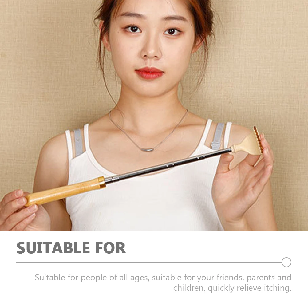 

Stretchable Wooden Itch Reliever Durable Back Scratcher Adjustable Length Massager Tool For Home Use Back