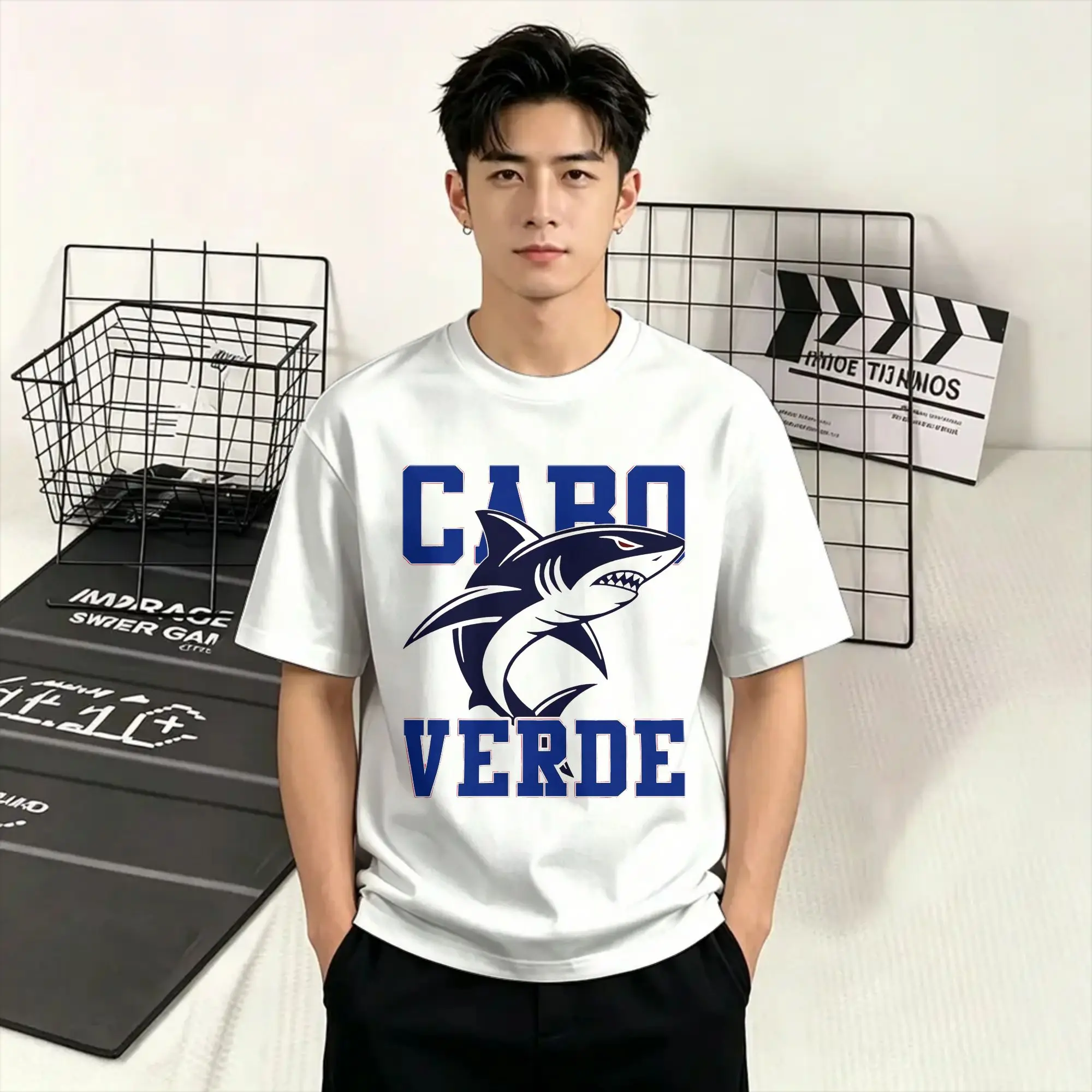 Cape Verde T Shirt Beach Shark Soccer Cotton T-Shirts For Men Harajuku Pattern Tee Shirt Short Sleeve Vintage Top Tees