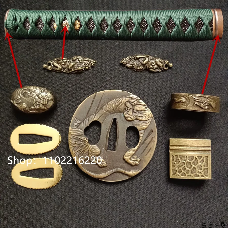 

Очень хорошая ручка из сплава Tsuka, защитная накладка Tsuba, фучи Кашира, менуки, хабаки, сеппа для японской катаны, самурайского меча, фитинги