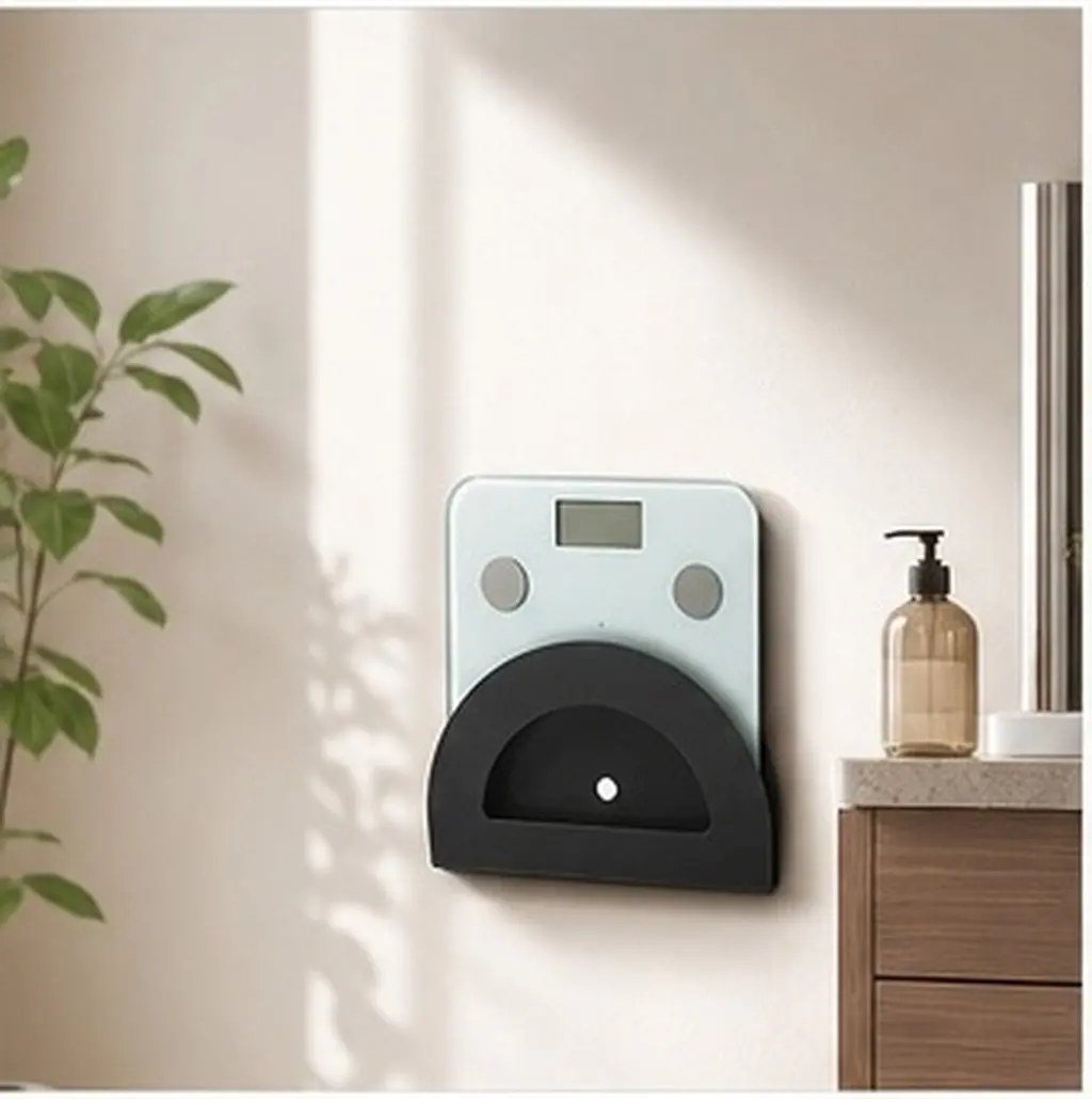 Wall-Mounted Bathroom Scale Holder – Space-Saving Digital Scale Rack for Bedroom, Gym & Spa Organizing
