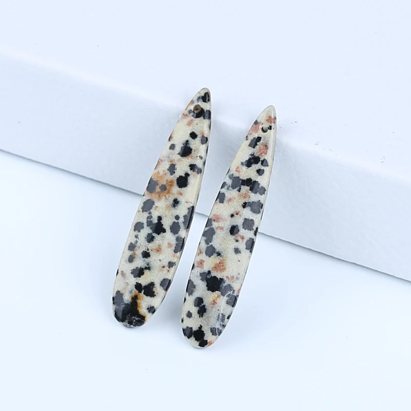 Natural Stone Gemstone Design Earrings Spot Stone Bead Jewelry Earrings DIY Marking For Woman Accessories 40x9mm4.4g