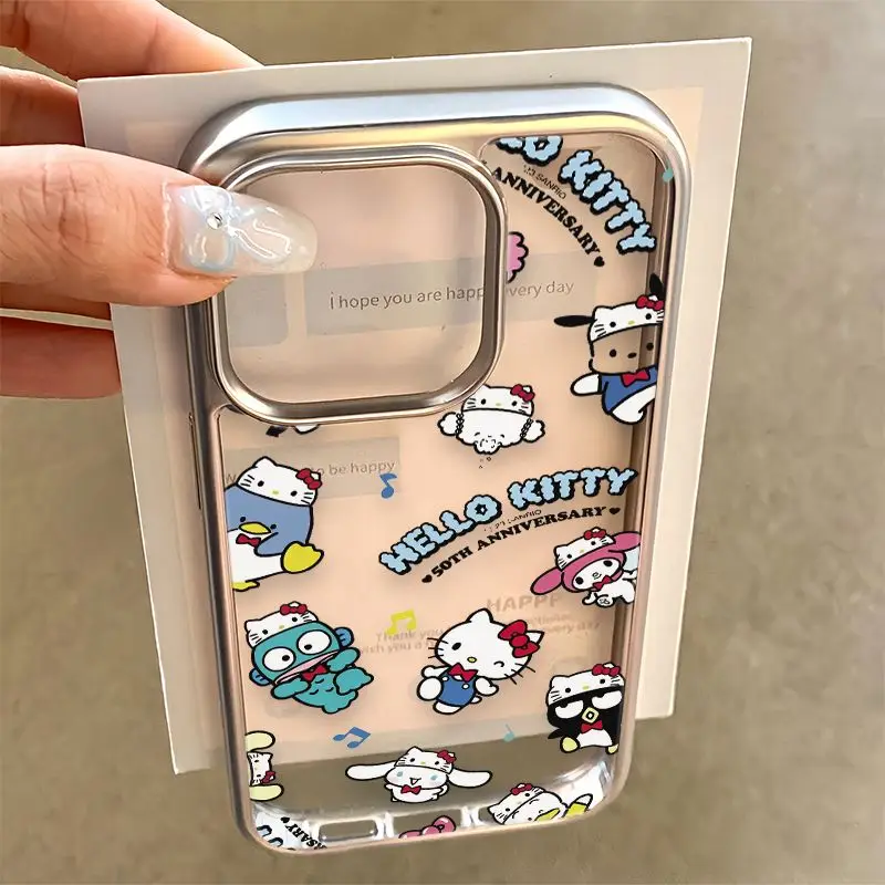 شاشة كاملة سمكة المهرج H-Hellos Kittys طباعة آيفون 17 16 15 14 13 برو ماكس 7 Plus Air XR جراب هاتف صغير مضاد للسقوط Y2K