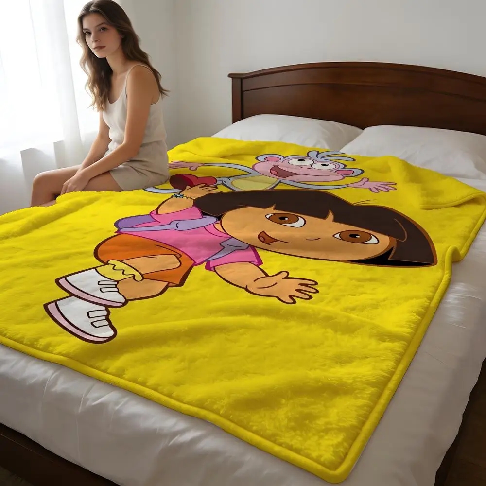 Throw High-Density Short Plush Blanket For Sofa Nap Air-Conditioned Room Soft Skin-Friendly Dora The Explorer