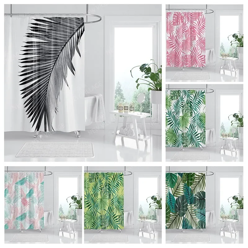 

Waterproof fabric shower curtains Bathroom curtain accessories Bath curtain for shower 180x200cm 240*200 plant boho decoration