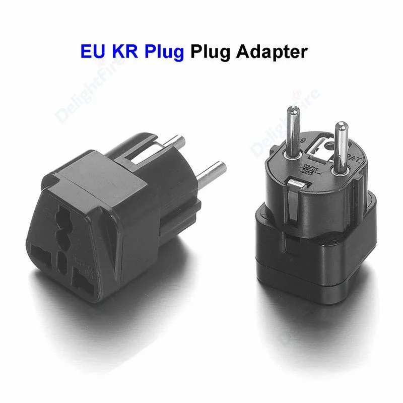 EU Plug Adapter Two Round Pins Socket US AU UK Brazil To EU European Germany KR Korea Universal Wall Socket AC Travel Converter