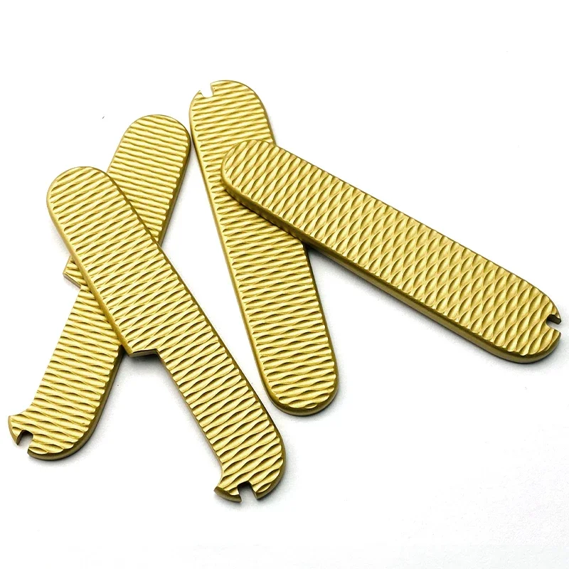 1 Pair Brass Material Folding Knife Handle Scales for 91MM Victorinox Swiss Army Knives Grip Patches DIY Making Accessories Part