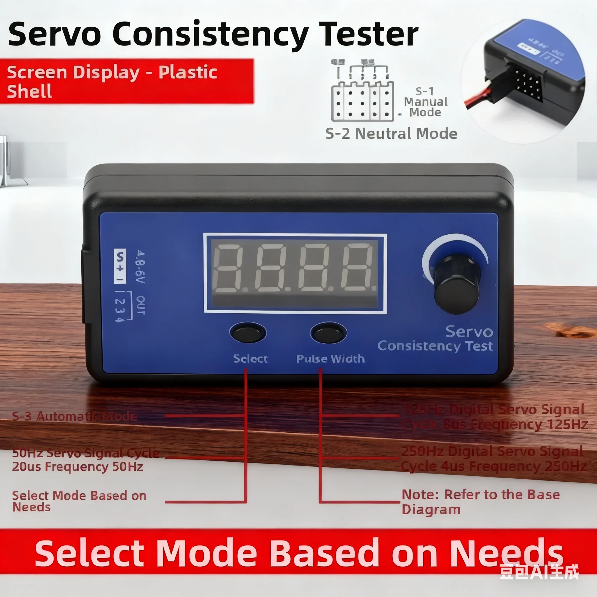 1PCS Motor Tester ESC Signal Control Tester Speed Controller Motor ESC Throttle Speed Controller ABS Adjustable Signal Frequency