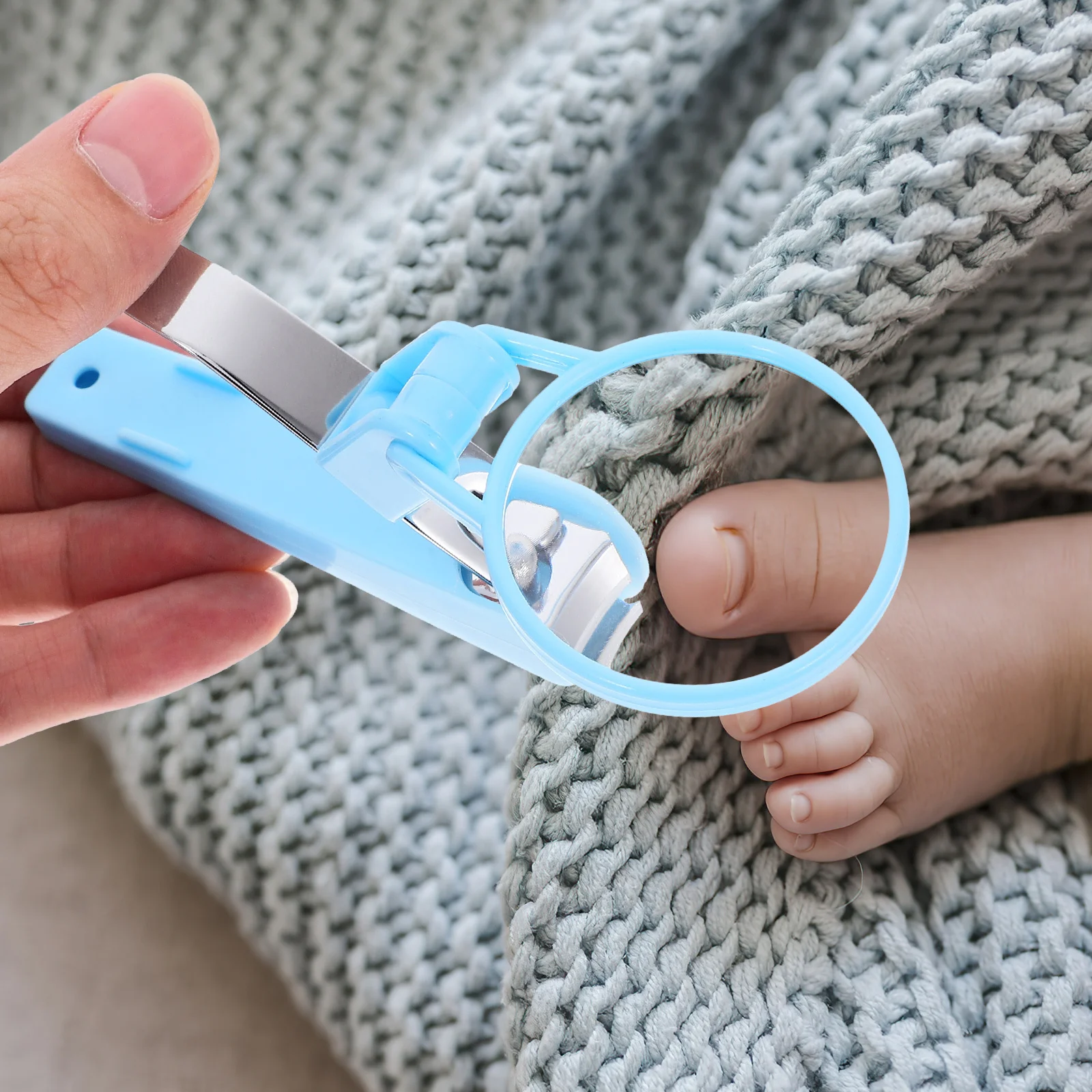 

Nail Clipper Stainless Steel Elderly Toe Finger Cutter Pedicure Manicure Tool Nail File Hygiene Kit Magnifier Glass Round H