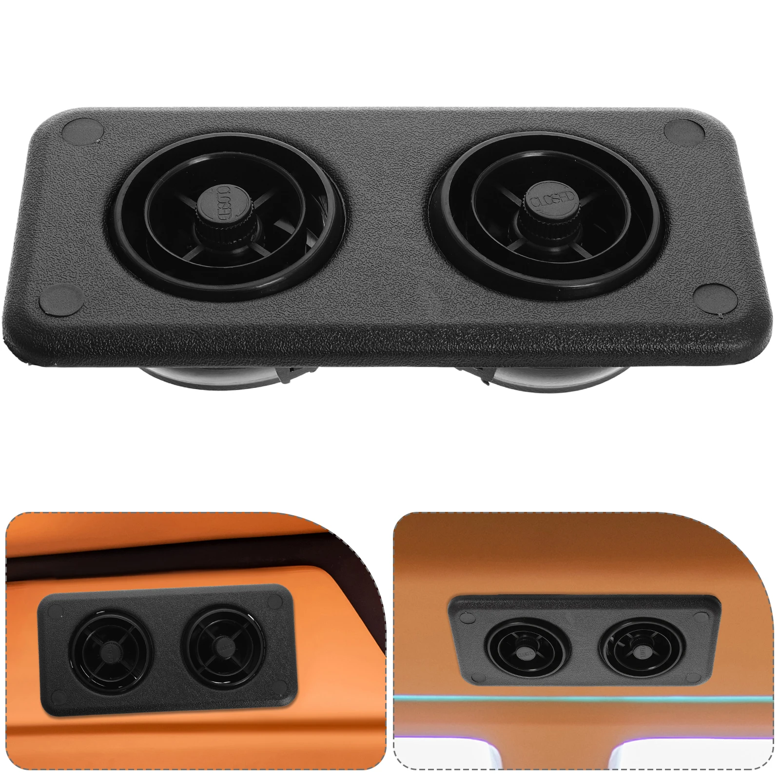 

Bus Air Conditioning Outlet Vent Black Deflector Replacement RV Truck Automotive Vents Adjustable Air Flow High Temp Resistant