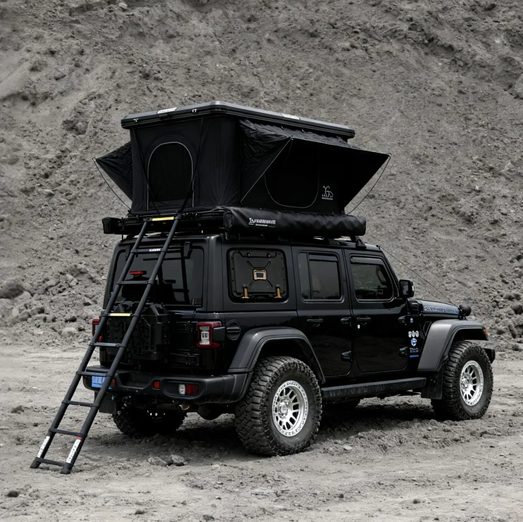 

YOUNGHUNTER Straight Pop-Up Roof Tent with Aluminum Frame Quick Open Outdoor Camping Overlanding Tent