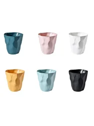 Nordic Style Irregular Trash Can Modern Solid Color Plastic Garbage Rubbish Bin Food Waste Basket Basin Bucket Flower Pot Decor