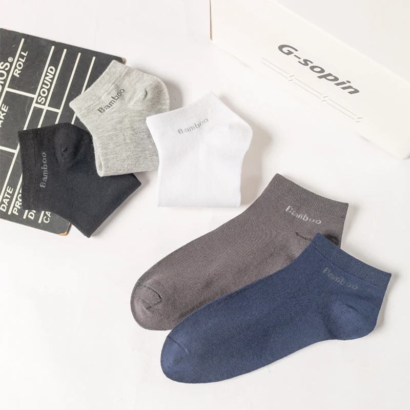 Neue 5 Paare/Los Herren-Socken aus Bambusfaser, Business-Socken, atmungsaktiv, für Männer, Meias, neue Herren-Socken, große Größe EU38-45, hohe Qualität – Detail 12