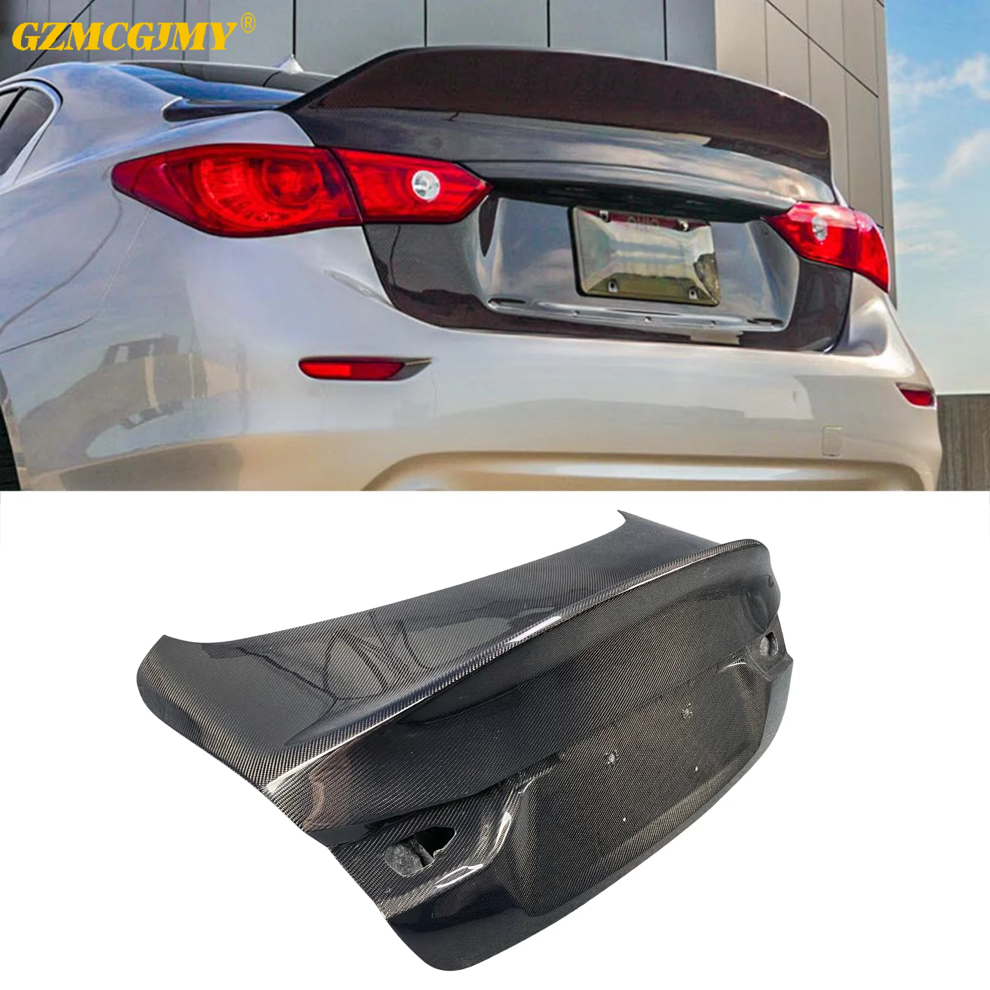 

14-17 2018+ Carbon Fiber Csl Style Carbon Fiber Rear Trunk Lip For Infiniti Q50