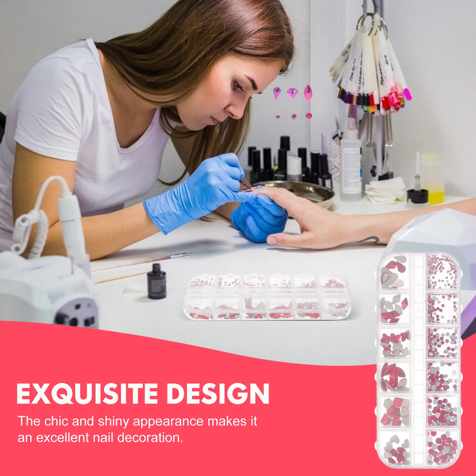 1 scatola di diamanti in resina strass per manicure gemme artistiche fai da te decorazioni per unghie accessori per gioielli ornamenti per unghie