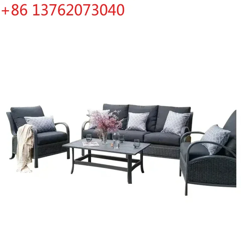 

Outdoor Furniture Garden Sofa Aluminum Frame Woven Rattan Sofa Set for Garden Patio