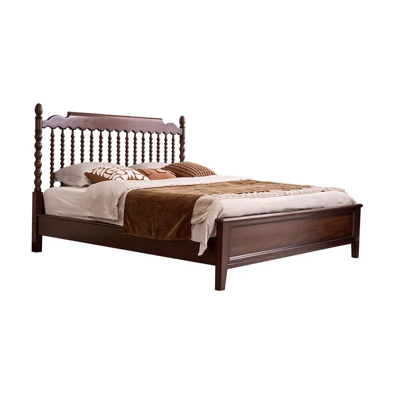 

French medieval all solid wood bed master bedroom double b ed windsor be d bedroom furniture