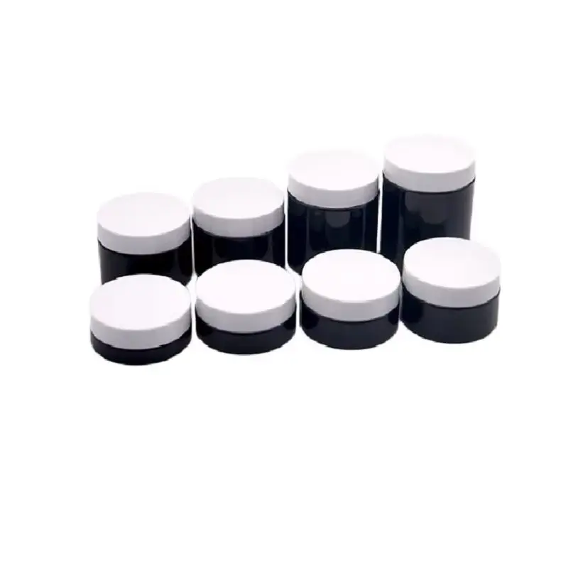 

24Pcs Cream Jar Empty Cosmetic White Lid Black Container Packaging 50g 80g 100g 120g 150g 200g 250g Portable Refillable Bottles