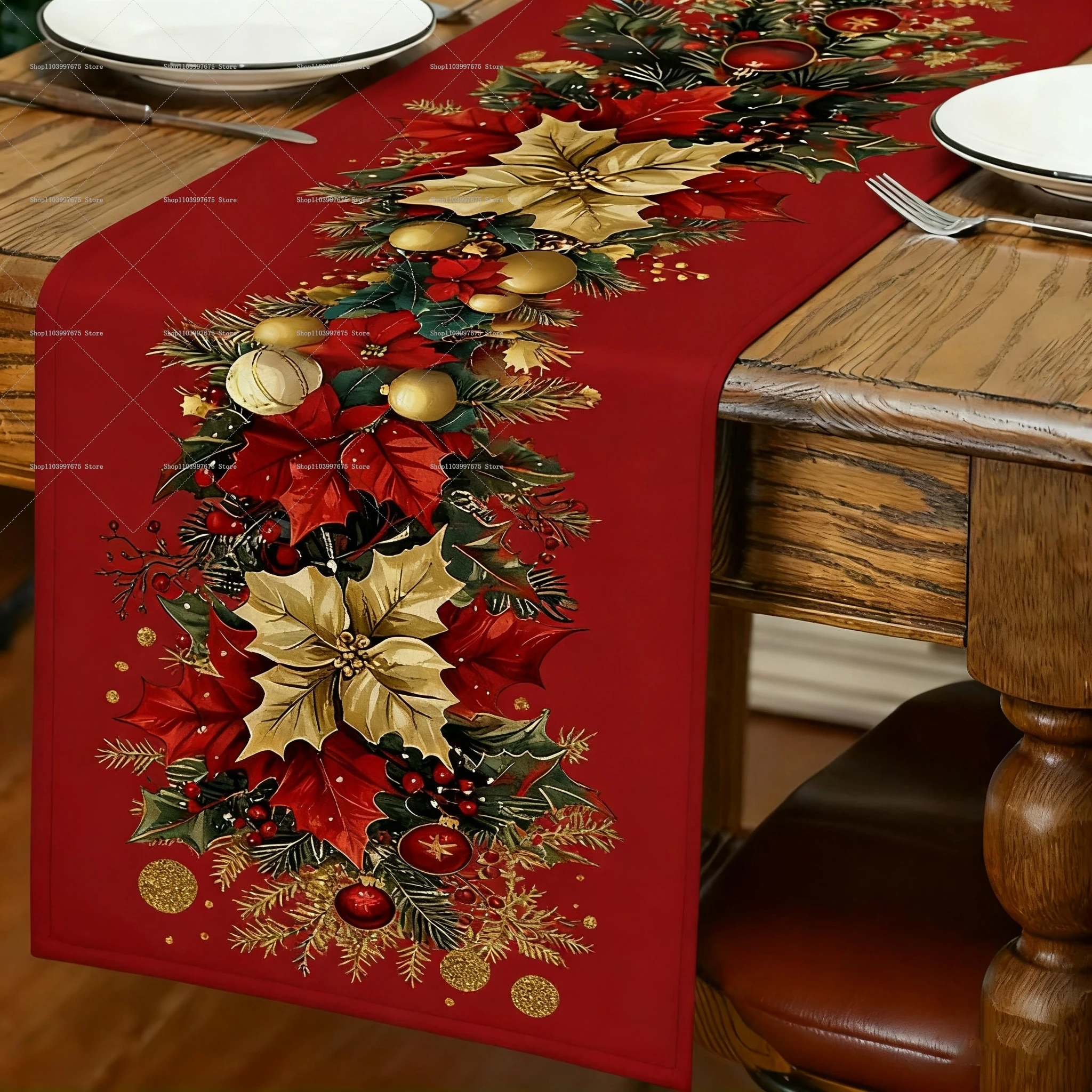 1 قطعة 2D عيد الميلاد الجدول العلم جو احتفالي المنزل عيد الميلاد ديكور حفلات داخلي ديكور مطبخ الجدول عداء للاحتفالات عطلة #5