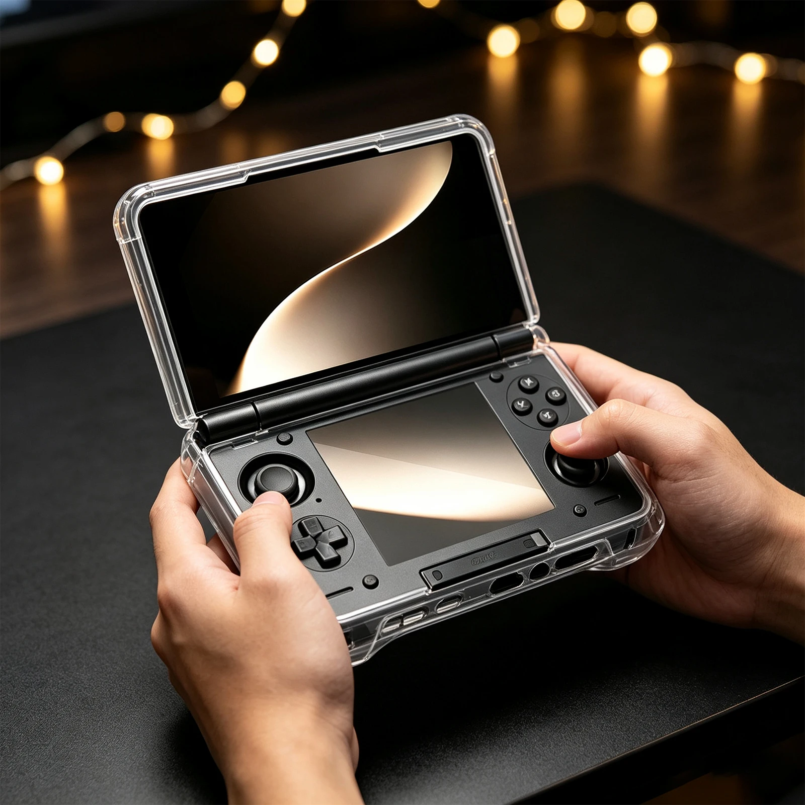 For Or AYN Thor Clear TPU Protective Case Dual Screen Handheld Console Shell Anti-Slip Ergonomic Grip Design