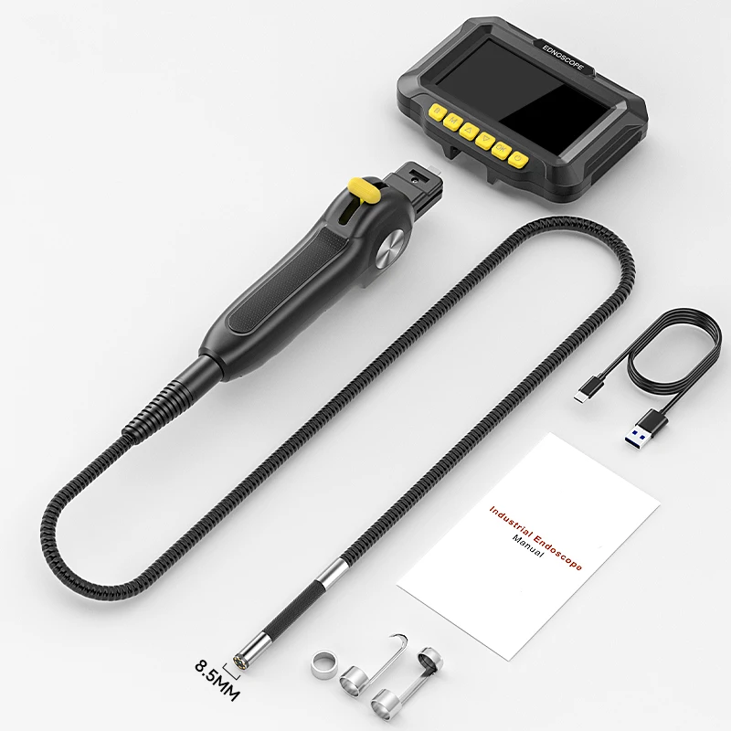2-way توضيح Borescope 1080P 6.2/8.5 مللي متر كاميرا 4.3 ''IPS شاشة انسكبت تصميم توجيه المنظار فحص كاميرا أنبوب الأفعى