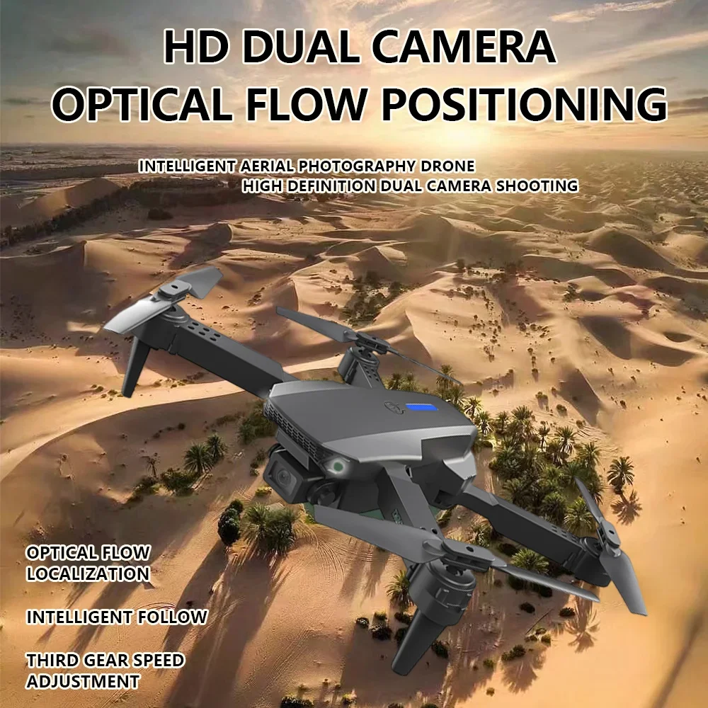E88Pro Drone fotografi udara profesional, Drone 4K kamera HD ganda dengan kamera optik lipat bahan WIFI