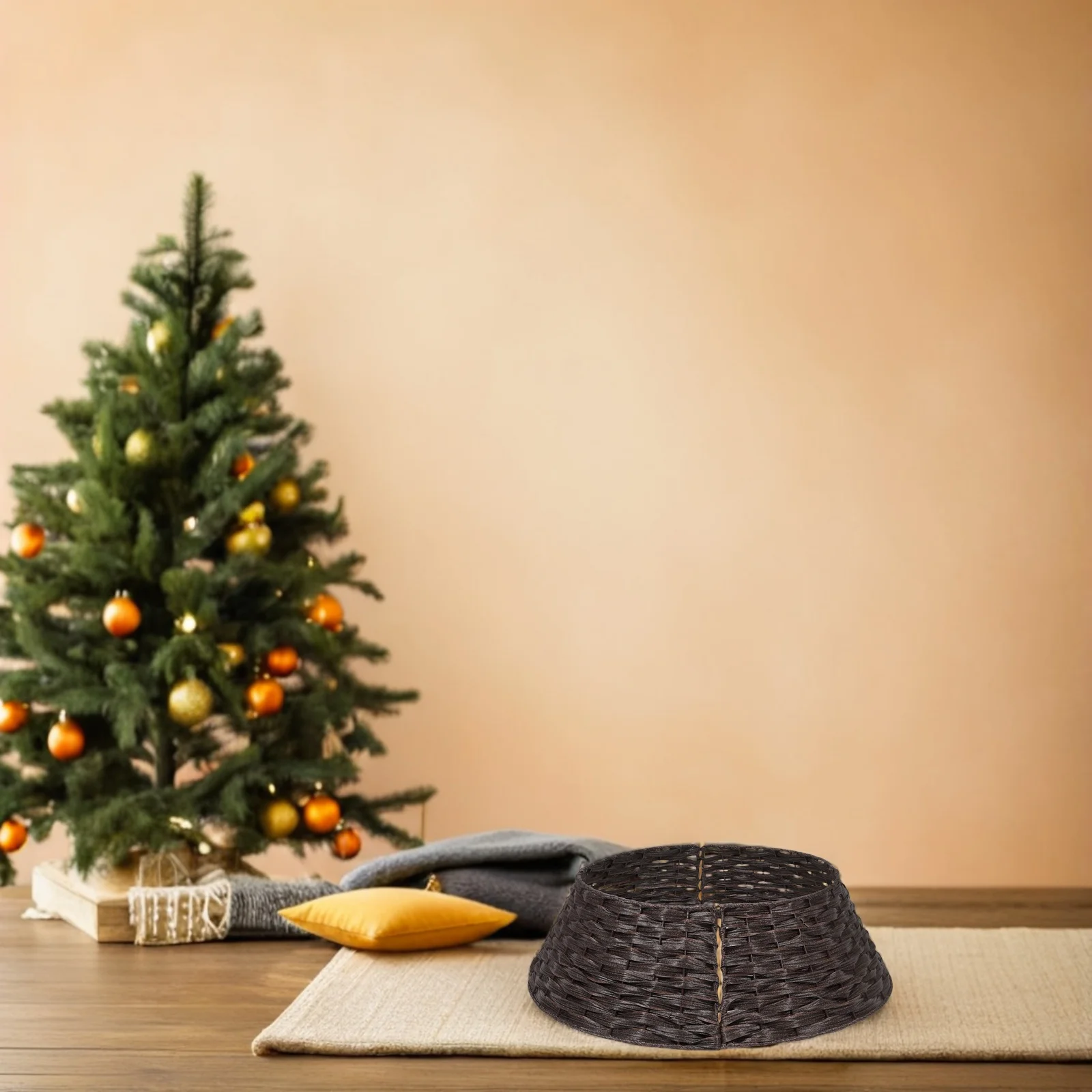 

Plastic Christmas Tree Skirt Large Size for Pencil Trees Holiday Decor Indoor Outdoor Use Xmas Party Home Garden Decoration