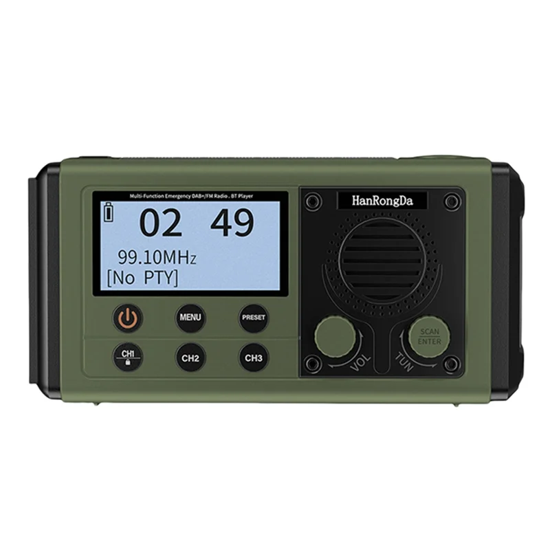 

Hanrongda IPX6 Solar Radio With DAB FM Receiver Speaker, Hand Crank Charging, Flashlight SOS Alarm For Camping Survival-AAAE