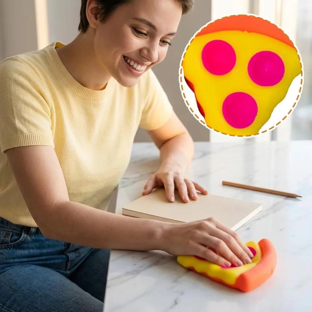 Creative Colorful Gel Pizza High Density Kneading TPR Pinch Slow Rebound Pizza Decompression for Adults & ​​